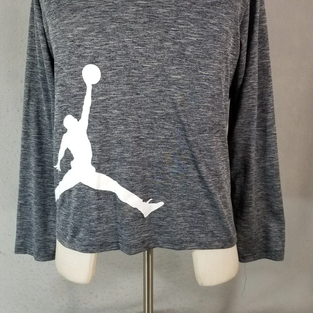 Nike Jordan Jumpman hoodie shirt youth XL extra large gray Heather Dri-Fit